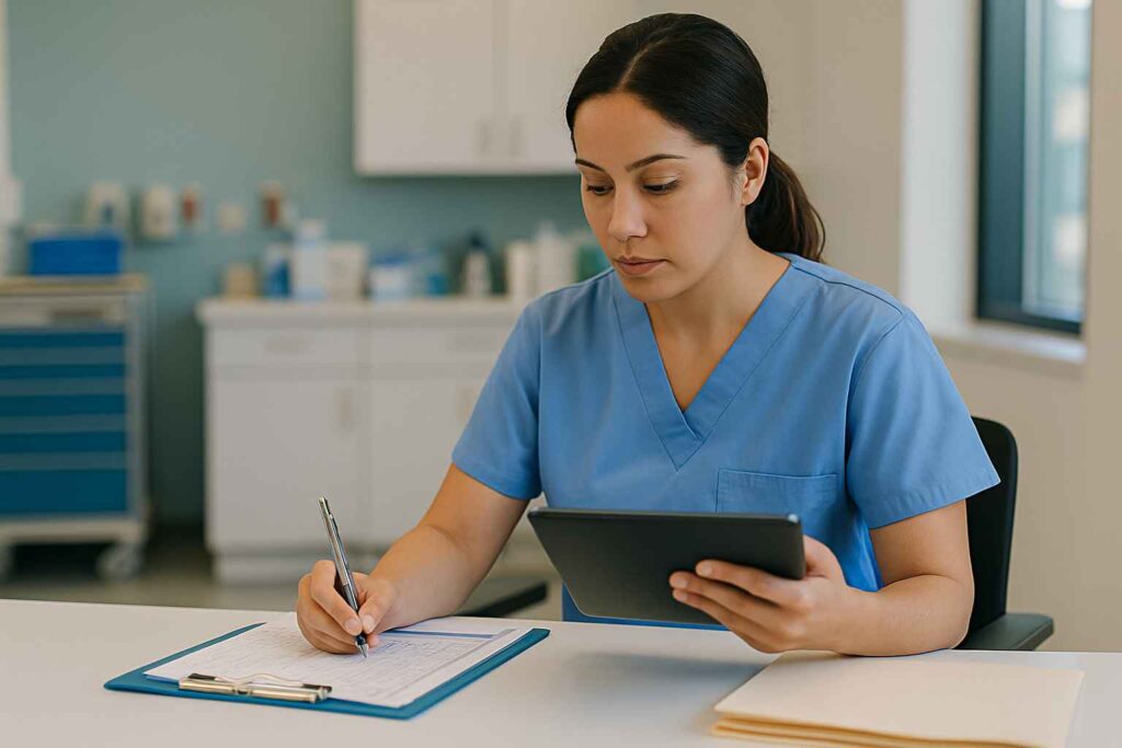 Healthcare professional demonstrating integrity during medication administration.