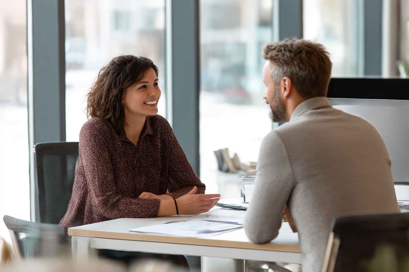 Manager explaining assessment concerns to a candidate respectfully