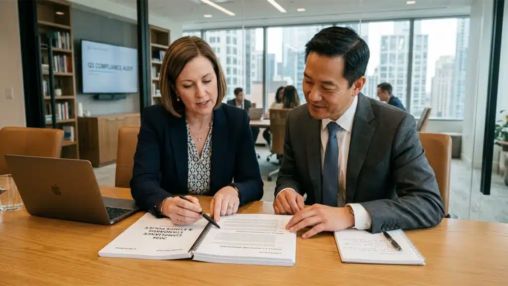 HR and legal team reviewing honesty test compliance requirements for the US hiring process