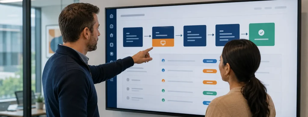 HR team mapping how to implement online integrity assessments in hiring across a remote workflow