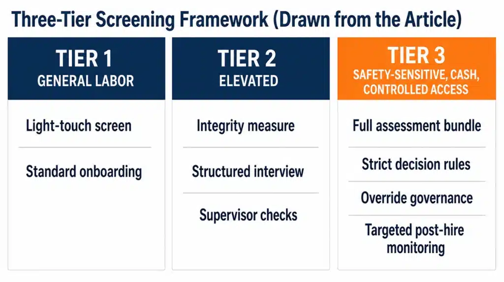 Role-tier control model for integrity risk assessment as strategic HR tool