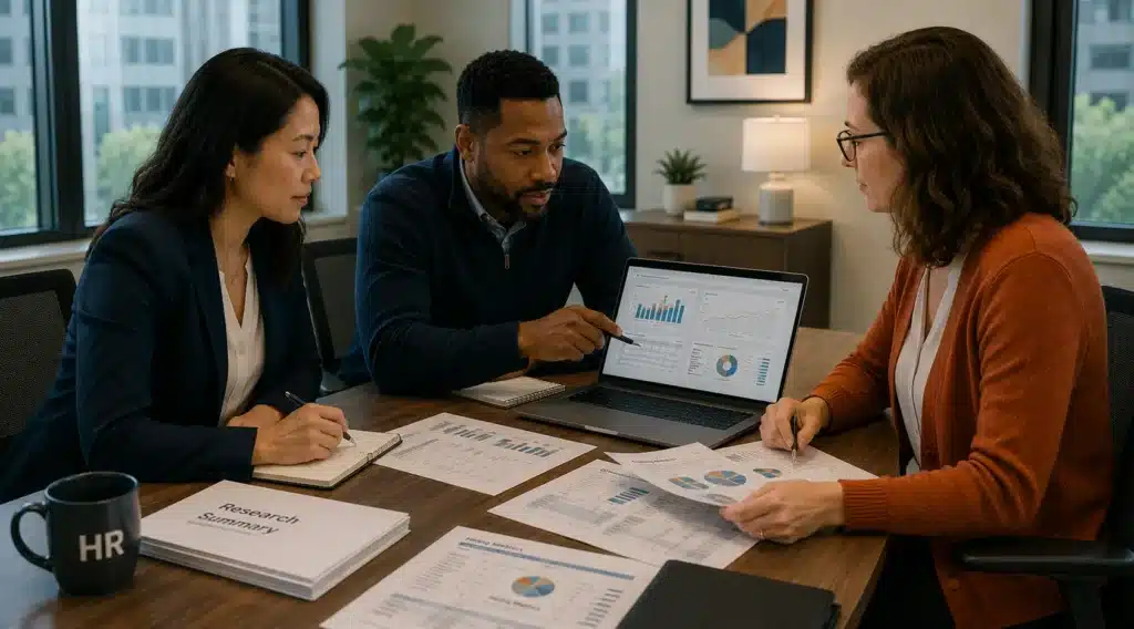 HR team reviewing honesty tests for employment facts and research before a hiring program decision