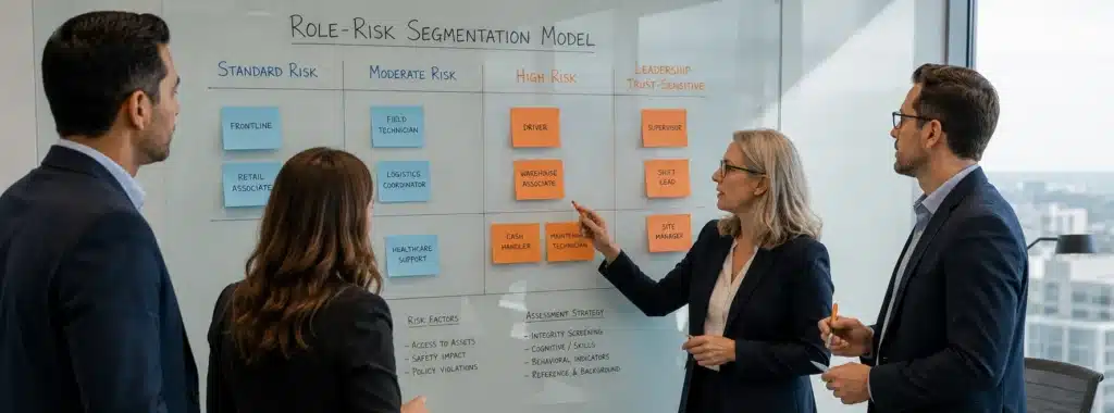 HR leaders segmenting roles by hiring risk for integrity testing strategy