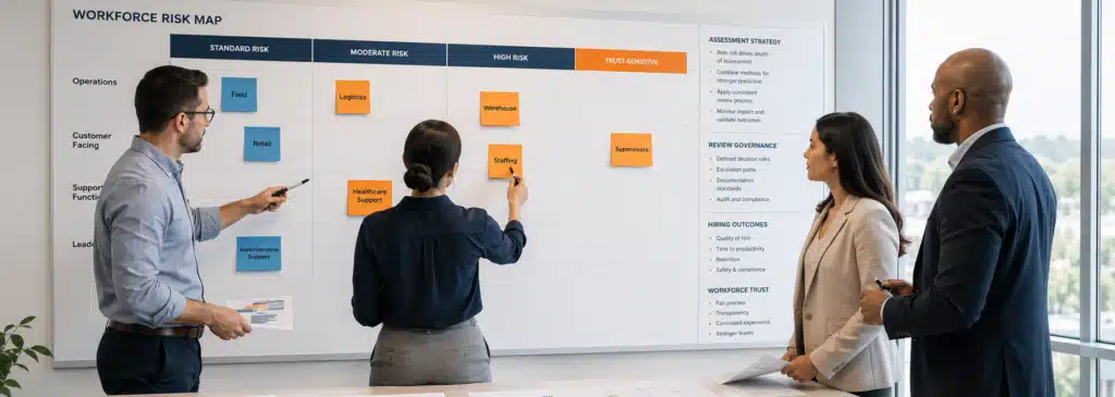 HR leaders mapping workforce risk for integrity and honesty assessment strategy