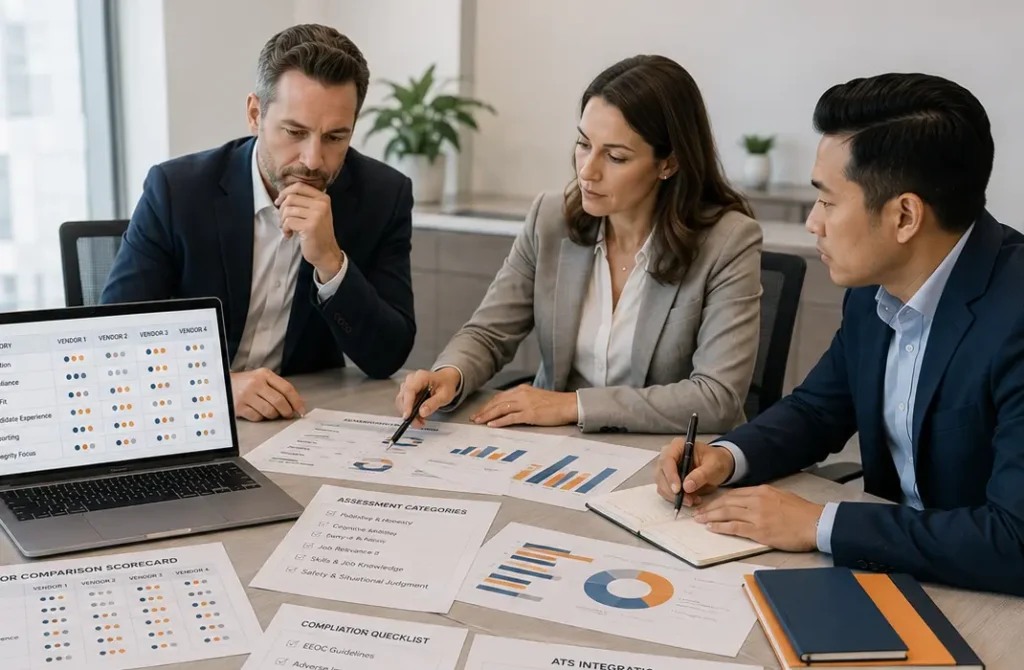 HR leaders comparing pre-employment testing companies