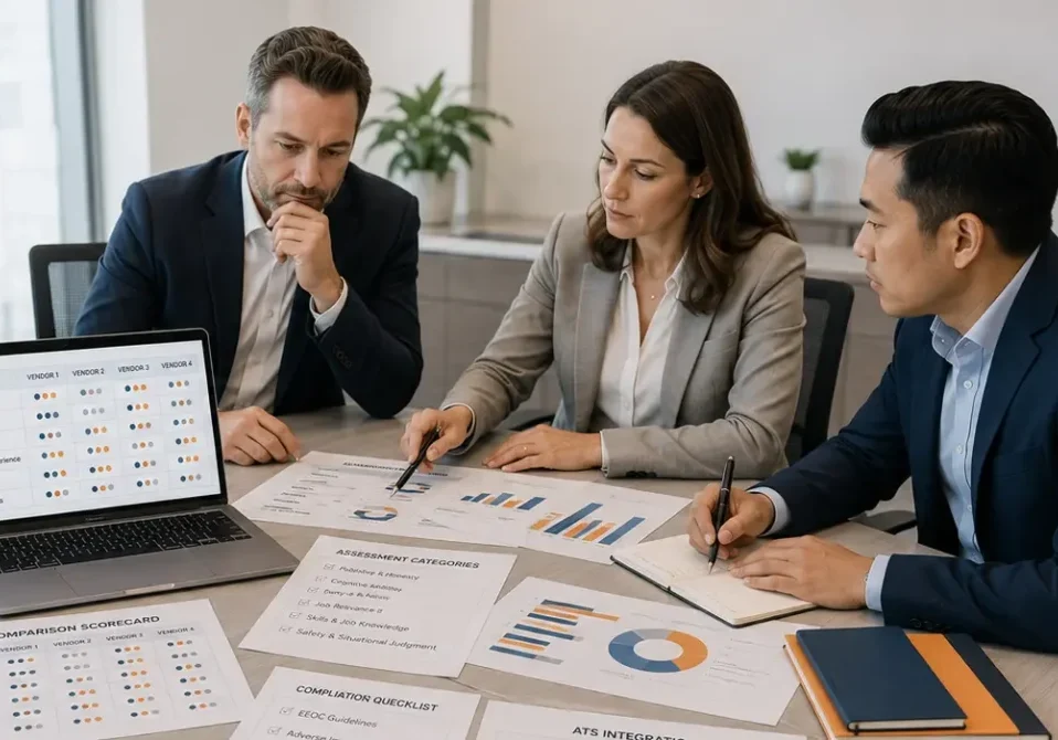 HR leaders comparing pre-employment testing companies