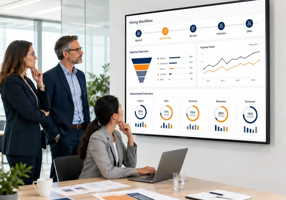 Talent assessment tools for HR hiring reviewed by recruiting leaders in a modern hiring workflow